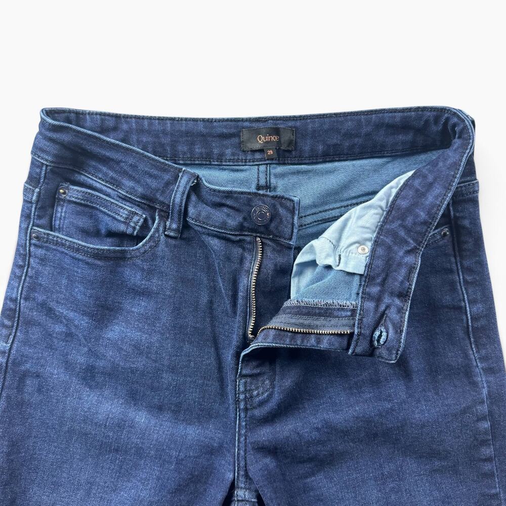 Quince Bella Stretch Straight Jeans 29 Deep Sea Blue Denim Organic Cotton - Picture 5 of 16